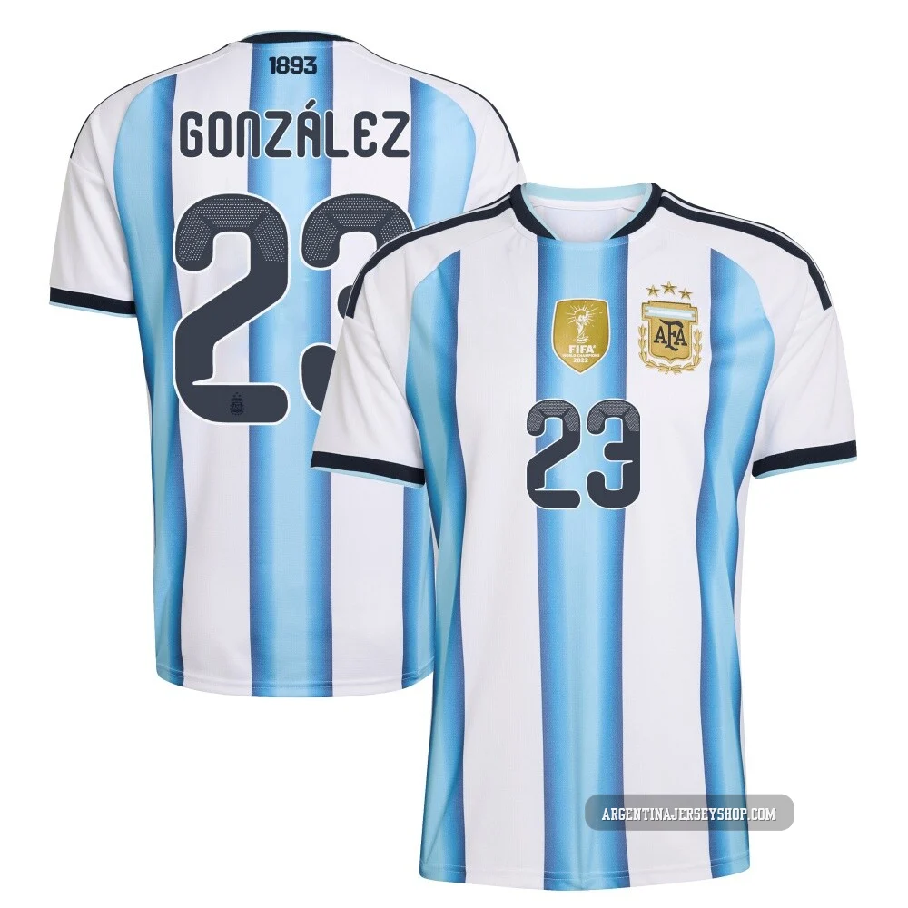 Nicolás González ＃23 Argentina National Team White Replica